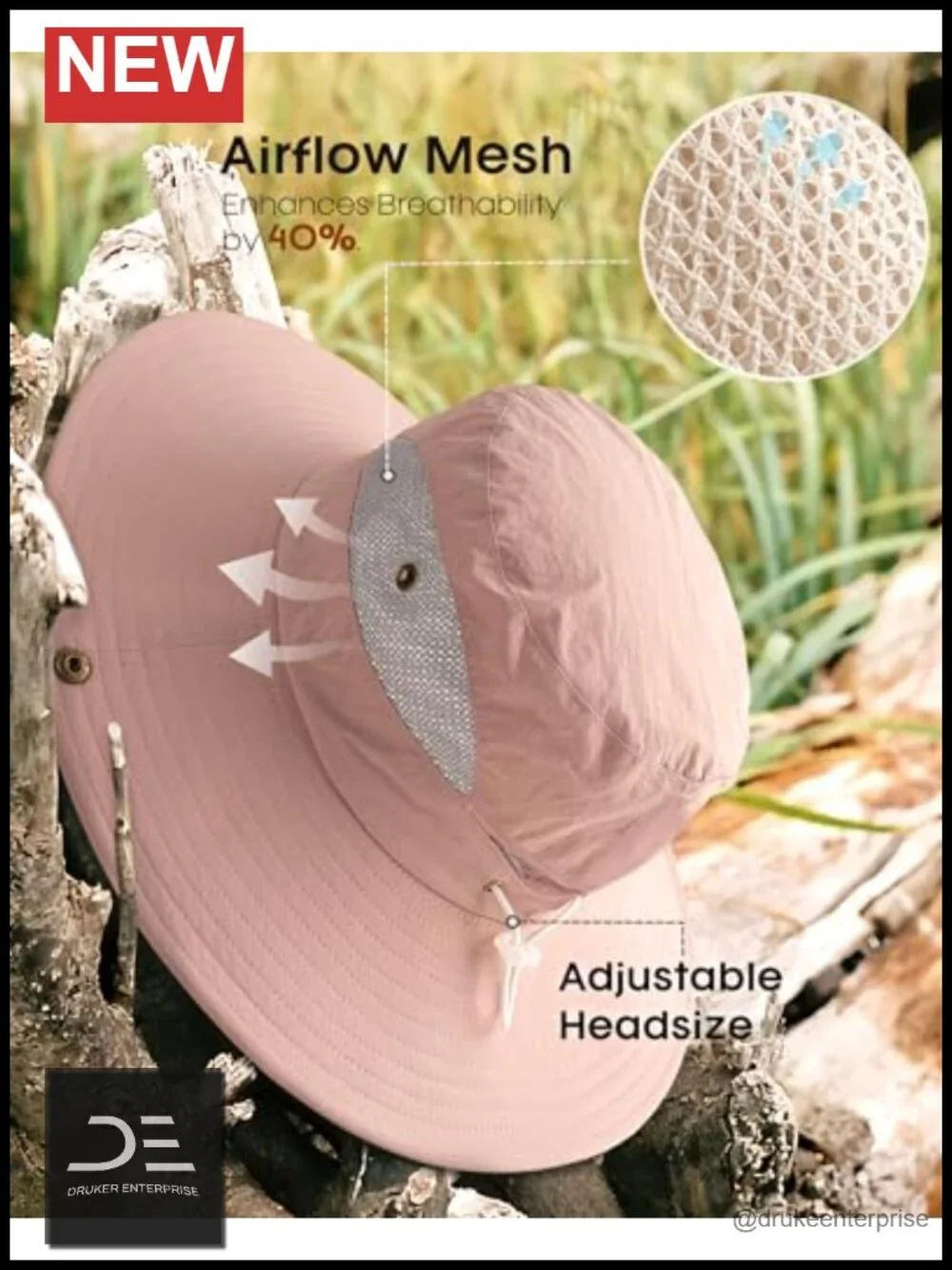 Womens Sun Hat with Ponytail Hole UPF 50+ Wide Brim Waterproof Nylon Foldable
